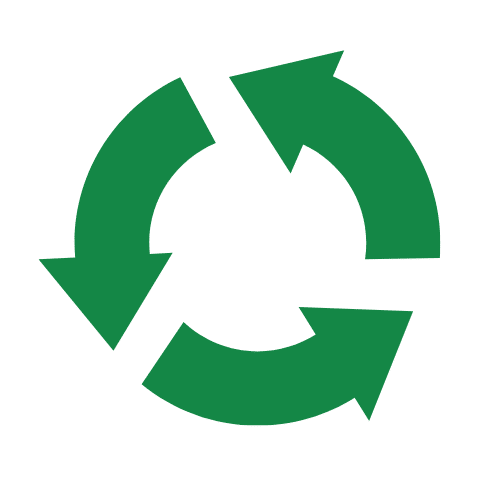 Green circular recycling symbol