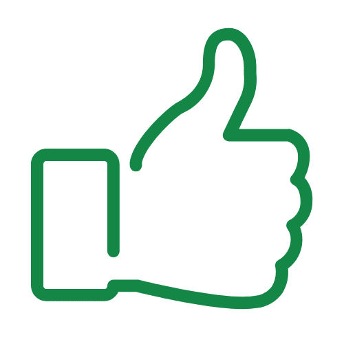 Green thumbs-up symbol